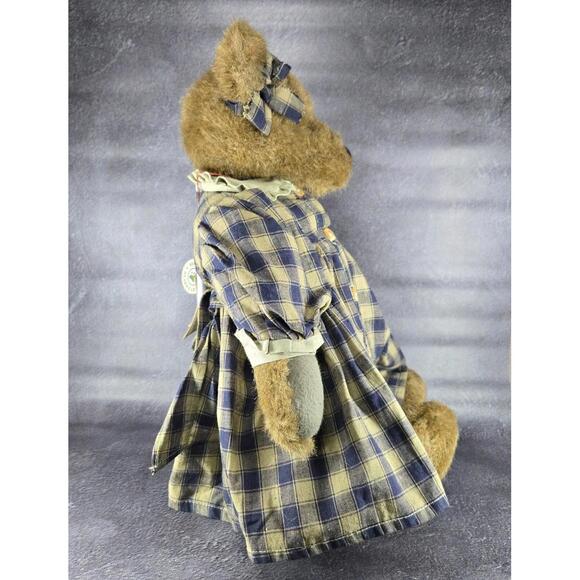 Boyds Bears Eugenia #9195 Plush Teddy Bear with Plaid‎ Dress & Bow Collectible - Picture 5 of 6